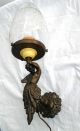 Antique 19th Century Louis Xv - Style Bronze Cherub Converted Gas Lamp Lamps photo 1