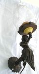 Antique 19th Century Louis Xv - Style Bronze Cherub Converted Gas Lamp Lamps photo 3