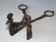 Antique Candle Snuffer Scissors W/rare Bird Figure Hallmarked India Metalware photo 2
