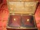 1800s Antique Fabulous Double Shell Mahogany Leaf Inlaid Inlay Tea Caddy Nr Boxes photo 1