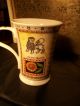 Vintage Coffee Cup Fine China Dunoon Ruth Beck Leo Lion Astrology Sun Flower Metalware photo 3