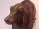 Black Forest Antique Match Stick Holder / Dog Head Plaque Carved Figures photo 3