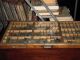 Antique Wooden Letterpress Printer Tray Drawer W/tempered Glass Top Trays photo 5