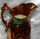 Large 19th C.  Sunderland Copper Lustre Jug Children Playing Green Highlights Pitchers photo 3
