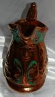 Large 19th C.  Sunderland Copper Lustre Jug Children Playing Green Highlights Pitchers photo 7