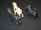 Vintage American Folk Art Miniature Wood Carving Set Of Three (3) Dogs Carved Figures photo 5