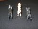 Vintage American Folk Art Miniature Wood Carving Set Of Three (3) Dogs Carved Figures photo 6