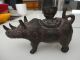Vtg Rhinoceros Candle Holder - Bronze? Metalware photo 3