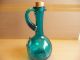 Antique Hand Blown Blue Art Glass Decanter With Ice Chamber ~ Decanters photo 5