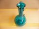 Antique Hand Blown Blue Art Glass Decanter With Ice Chamber ~ Decanters photo 7