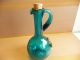 Antique Hand Blown Blue Art Glass Decanter With Ice Chamber ~ Decanters photo 8