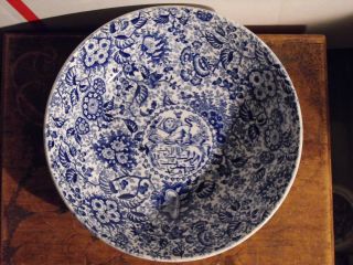 Fantastic Early Antique Blue Transfer Ware Bowl With Early English Lion Of Mark photo