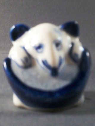 New Gzhell Russian Blue & White Porcelain Mouse Figurine photo