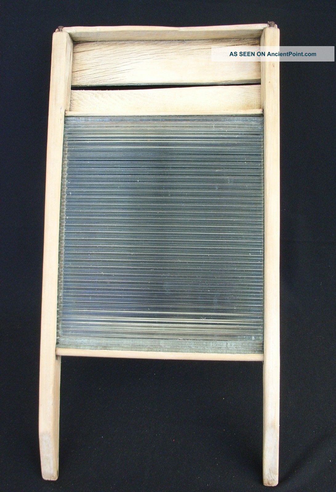 Antique Timber And Corrugated Aqua Glass Washboard Large 24 Inch 60 Cm Woodenware photo