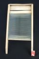 Antique Timber And Corrugated Aqua Glass Washboard Large 24 Inch 60 Cm Woodenware photo 1