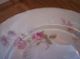 Vintage Guerin Limoges France Cabinet Plate Pink Sweetheart Rose Gold Edge 7.  5 