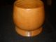 Vintage Large Handmade Footed Wooden Pine Bowl Vase Snifter 6.  75 
