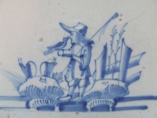 A Special Delft Tile With A Man As Falconer ++++++++++++++++ photo