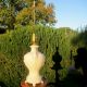 1950s Vintage Aladdin Alacite Shell Pink Glass Boudoir Lamp Finial Embossed Rose Lamps photo 1