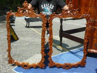 Antique Mahogany Carved Chippendale Bedroom Wall Mirror 1 photo