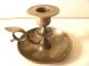 Old,  Antique,  Single Brass Candle Stick Holder With Handle Metalware photo 1