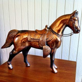 Large Bronzed Metal,  Carnival Midway Prize Horse photo