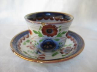 Early Ironstone Gaudy Welsh Handle - Less Cup/saucer,  E.  Walley 1856 Staffordshire photo