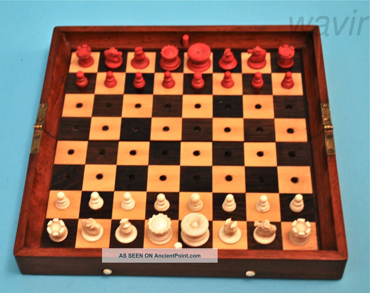 Antique Victorian Jaques Patented In Statu Quo Chess Set Boxes photo