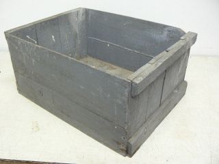 Vintage Gray Painted Wooden Jar Box,  13 - 3/4 