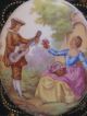 Antique Miniature Painting On Porcelain (one Of Pare) Figurines photo 2