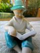 Cute Drasche Reading Boy Porcelain Figurine - Hand - Painted - Made In Hungary Figurines photo 2