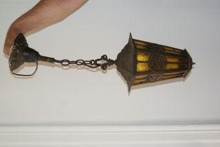 Vintage 1920s Patina Ceiling Lamp photo