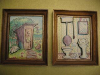 1982 Chadwick - Miller Inc.  Relief Pictures Bathroom Outhouse Decor Art Prints photo