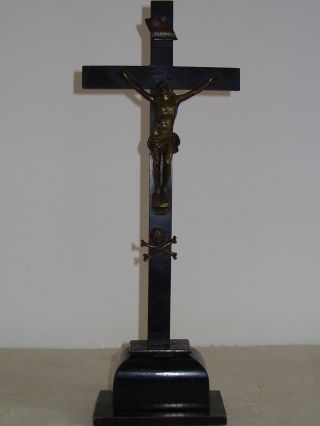 Antique French Crucifix Napoleon Iii Period photo