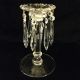 Pair Antque Pressed Glass Candle Sticks With Crystals 8in High Candlesticks photo 1