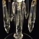 Pair Antque Pressed Glass Candle Sticks With Crystals 8in High Candlesticks photo 2