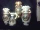 Collection Of 4 Victorian Maranelo Vases Hand Painted W/gold Leaf ᴮᴵᴳ 6 In.  Tall Vases photo 1
