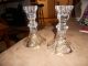 Elegant Antique Crystal Candle Holders. . . .  Gilded In 24kt Gold.  1930 ' S Rare Candle Holders photo 2
