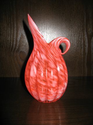 Orange And White Spatter Pitcher,  Vase photo