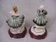 Vtg Pair Of Porcelain Figures Lady And Gentlemen Gorgeous Clothes Signed Exc Con Figurines photo 1