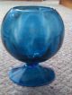 Antique/ Vintage Italian Blue Art Glass Apothecary Jar Jars photo 2