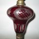 Lovely Cut - To - Clear Cranberry Glass Lamp With Marble Base,  Brass Upright Lamps photo 3