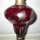 Lovely Cut - To - Clear Cranberry Glass Lamp With Marble Base,  Brass Upright Lamps photo 4
