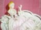 Dresden Style Porcelain Lady Laying On A Sofa - Ruffle Porcelain Lace Figurines photo 1