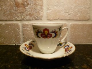 Norway Porsgrund Pp Tea Cup And Saucer - 63 - Porcelain - Antique - Nordic photo