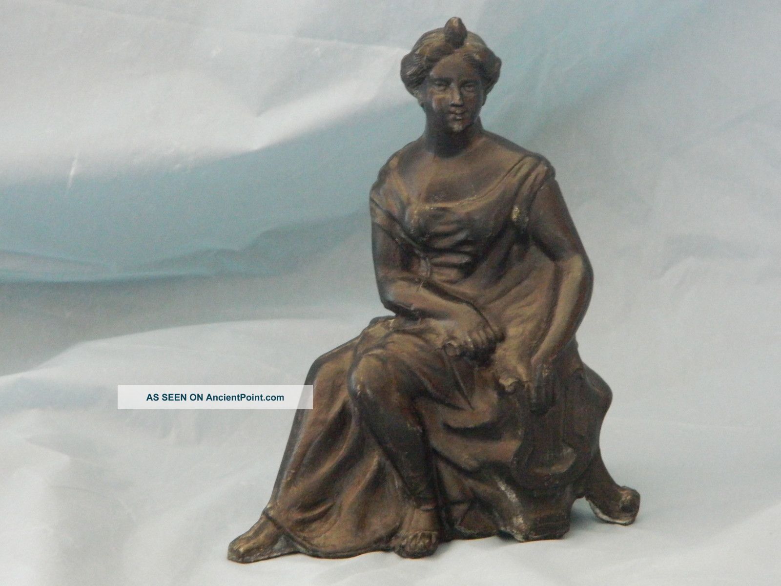 Antique Smelter - Pot Metal Figure - Sitting Lady Metalware photo