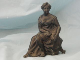 Antique Smelter - Pot Metal Figure - Sitting Lady photo