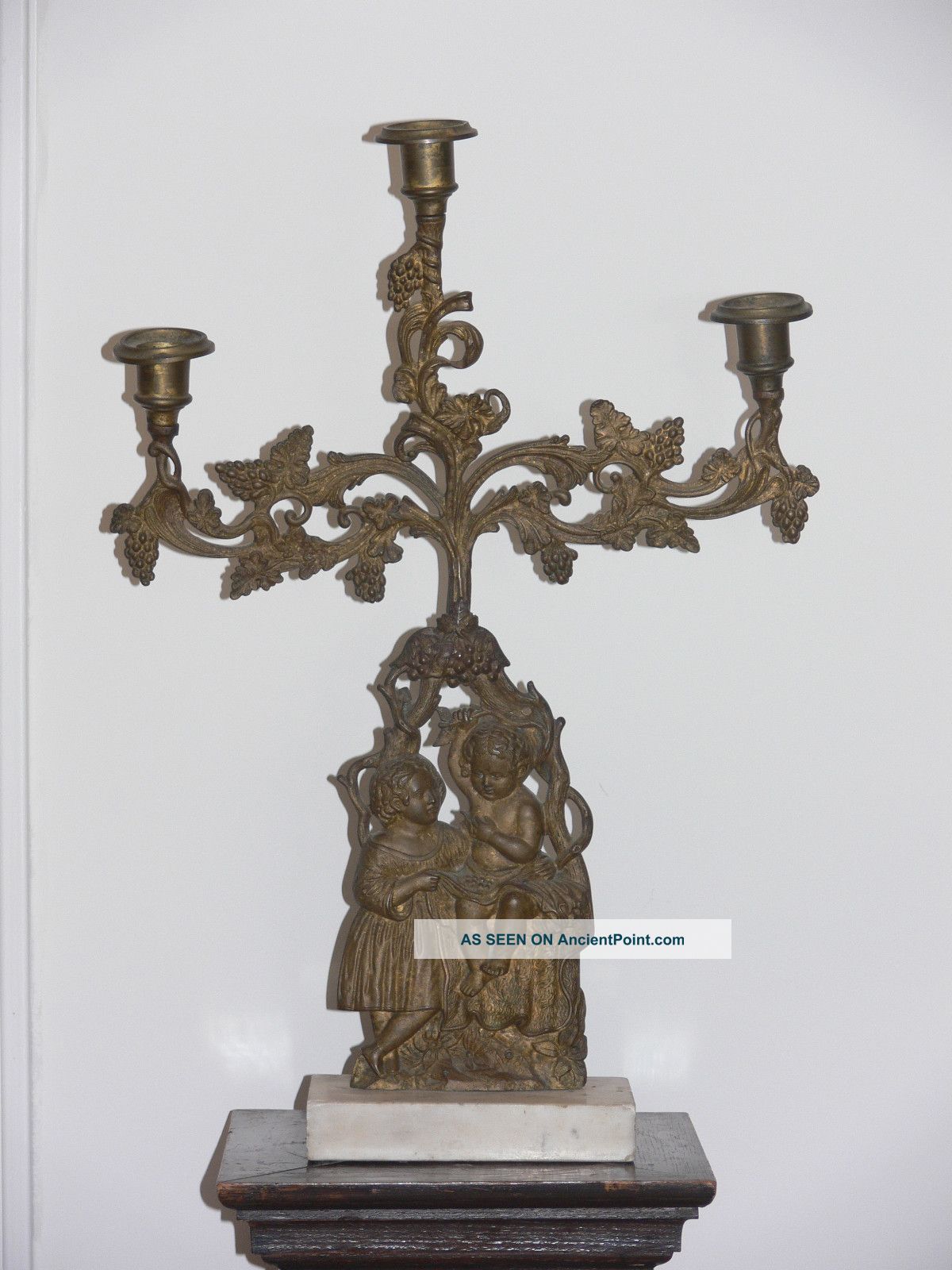 Antique 1851 Archer & Warner Of Philadelphia Bronze Girandole / Girandoles Lamps photo