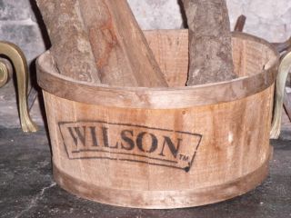 Large Vintage Wooden Plank Bucket Wilson Maine Bucket Company/fireplace Decor photo