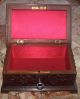 Carved Black Forest Casket Box W 2 Birds Working Lock & Key Boxes photo 2